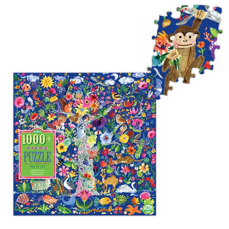 eeBoo: Piece and Love Tree of Life 1000-piece square adult Jigsaw Puzzle  Jigsaw Puzzle for Adults and Families  includes Glossy  Sturdy Pieces and Minimal Puzzle Dust - Image 2